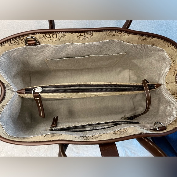 New Dooney & Bourke Signature Canvas Double Leather Handle Tote Bag - Picture 9 of 12